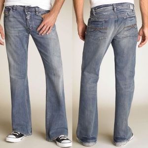 Diesel ZAF Distressed Bootcut Jeans - Size 36x30